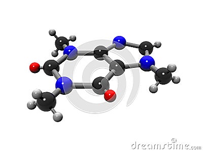 Caffeine molecule Stock Photo