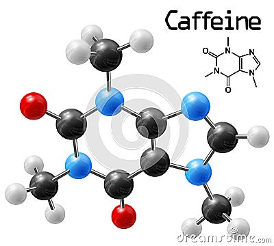 Caffeine molecule Stock Photo