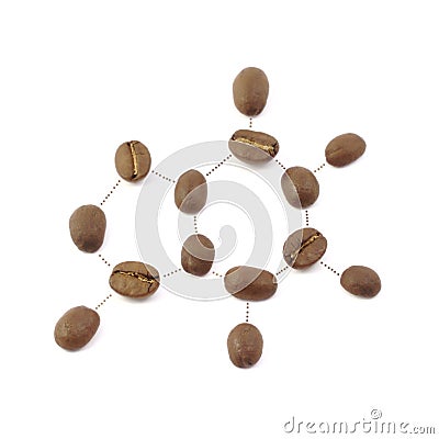 Caffeine molecule Stock Photo