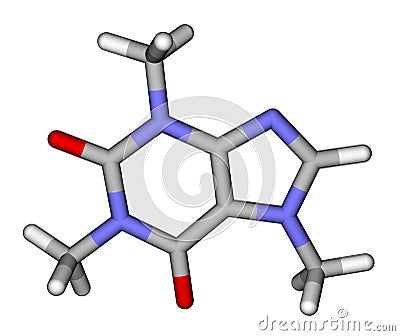 Caffeine sticks molecular model Stock Photo