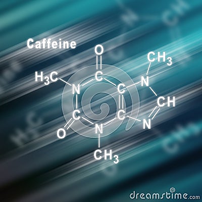 Caffeine Structural chemical formula Stock Photo