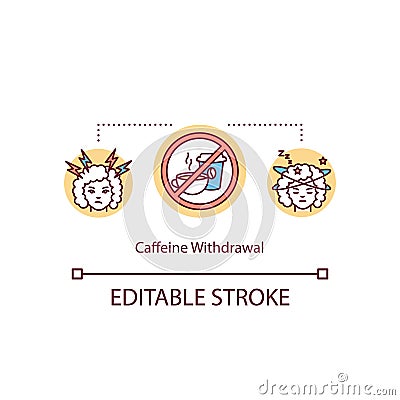 Caffeine withdrawal symptoms concept icon Vector Illustration