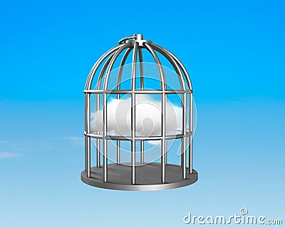 Cage with clouds inside Stock Photo