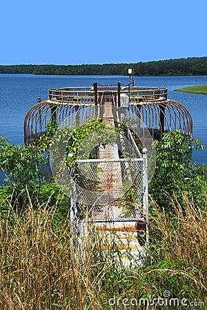 Cage for the Lake Claiborne Spillway Stock Photo