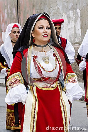 CAGLIARI, ITALY - May 1, 2016: 360 Feast of Saint Efisio - Sardinia Editorial Stock Photo