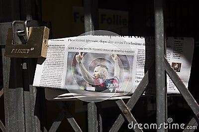 Italian newspaper in a grid Editorial Stock Photo