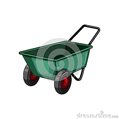 cagriculture wheelbarrow cartoon vector illustration Vector Illustration