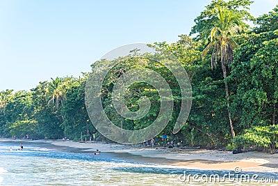 Cahuita - Nationalpark with beautiful beaches and rainforest in Costa Rica Editorial Stock Photo