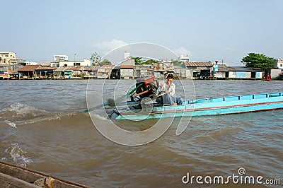 Cai Rang floating market, Mekong Delta travel Editorial Stock Photo