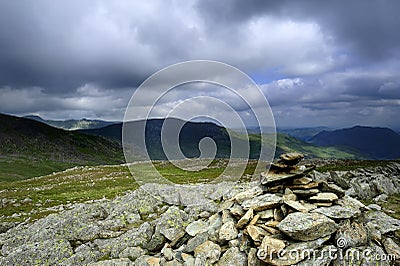 Cairn on Dove Crag Stock Photo