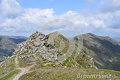 On Cofa Pike with St Sunday Crag behind. Stock Photo