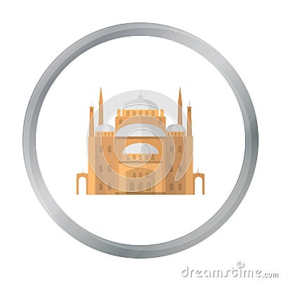 Cairo Citadel icon in cartoon style isolated on white background. Ancient Egypt symbol stock vector illustration. Vector Illustration