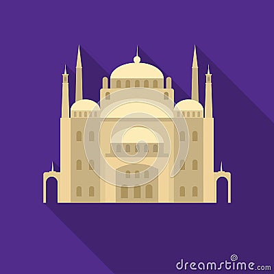 Cairo Citadel icon in flat style isolated on white background. Ancient Egypt symbol stock vector illustration. Vector Illustration