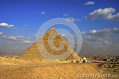 Pyramids of Giza. Cairo, Egypt. Stock Photo