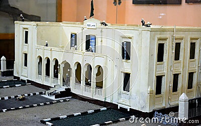 Cairo, Egypt, January 7 2023: A maquette model of Ismailia city police station in Cairo citadel museum commemorate Egyptian Editorial Stock Photo