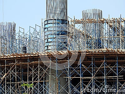 Cairo, Egypt, May 9 2023: A construction site for SAMCO company National construction company in Egypt with crane tower and Editorial Stock Photo