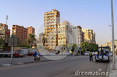 Cairo - Egypt - October 3, 2020: View of Cairo old historical residential district with trash, many buildings and main Editorial Stock Photo