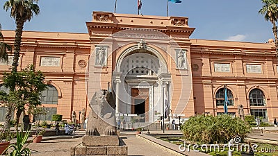 CAIRO, EGYPT- SEPTEMBER, 26, 2015: exterior of the egyptian museum in cairo Editorial Stock Photo