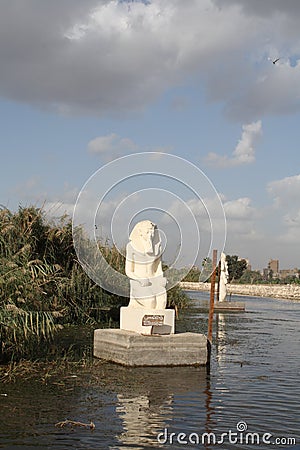 Cairo. Statue of Pharaoh Thutmose the Third. Stock Photo