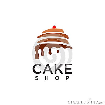 Cake bakery shop logo design vector template Vector Illustration