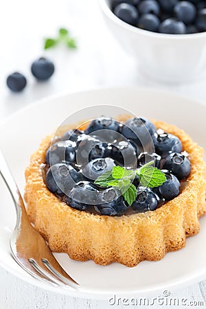 Cake with blueberries Stock Photo