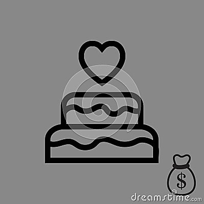 Cake with candles icon stock vector illustration flat design Vector Illustration