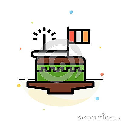 Cake, Celebrate, Day, Festival, Patrick Abstract Flat Color Icon Template Vector Illustration