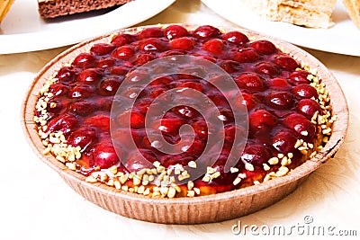 Cake with cherry Stock Photo