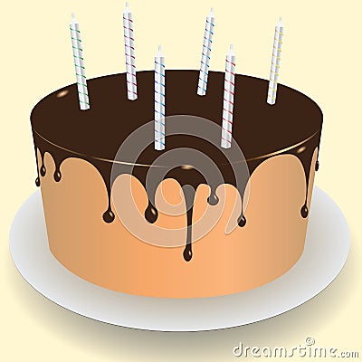 Cake chocolate frosting Vector Illustration