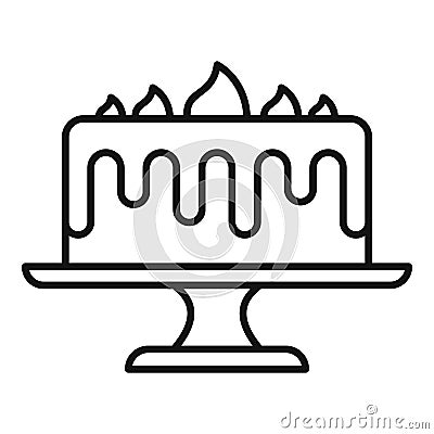 Cake chocolate icon outline vector. Delicious slice Vector Illustration