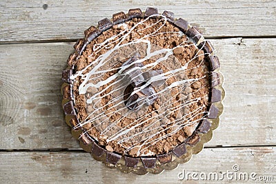 Cake with cocoa and fondant chocolate Stock Photo