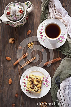 Cake and coffee. Stock Photo