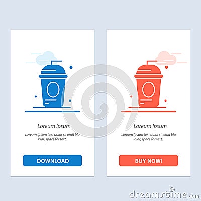 Cake, Cole, Drink, Holiday, Independence Blue and Red Download and Buy Now web Widget Card Template Vector Illustration