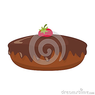 Cake colorful bakery product icon Vector Illustration