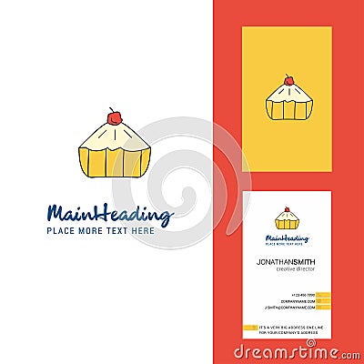 Cake Creative Logo and business card. vertical Design Vector Vector Illustration