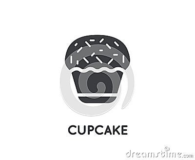 Cake Cupcake Cream Brownie Glyph Vector Element Vector Illustration