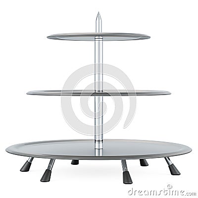 Cake or Cupcake Stand, Metallic Cupcake Tower Tree, 3D rendering Stock Photo