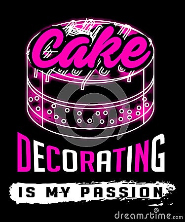 Cake decorating is my passion Cartoon Illustration