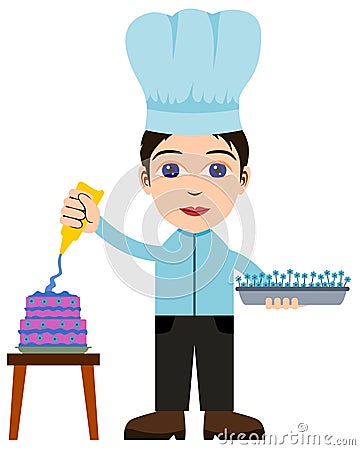 Cake decorator Stock Photo