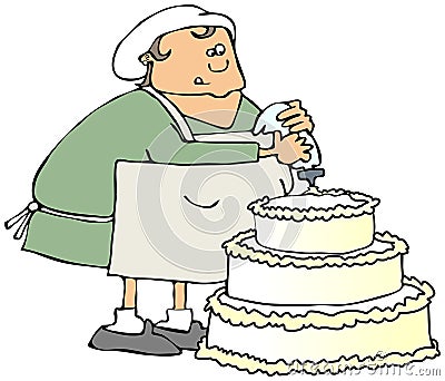 Cake decorator Cartoon Illustration