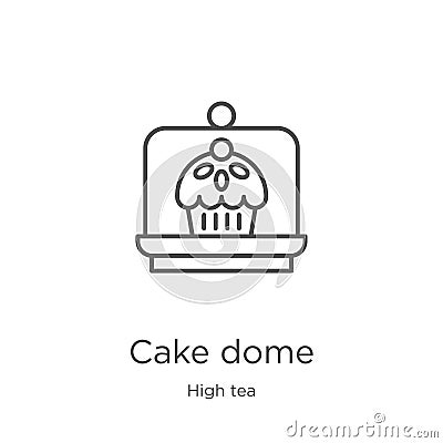 cake dome icon vector from high tea collection. Thin line cake dome outline icon vector illustration. Outline, thin line cake dome Vector Illustration