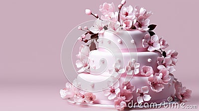 A cake with flowers on top Stock Photo