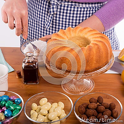 Cake glaze preparation Stock Photo