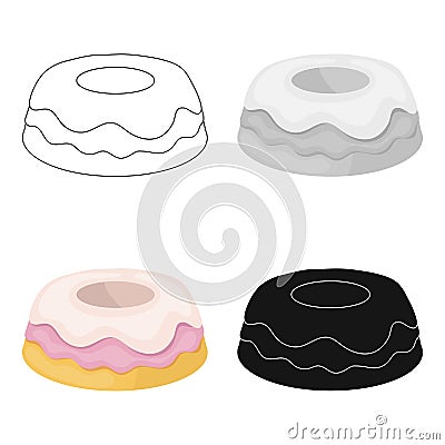 Cake icon in cartoon style isolated on white background. Cakes symbol stock vector illustration. Vector Illustration