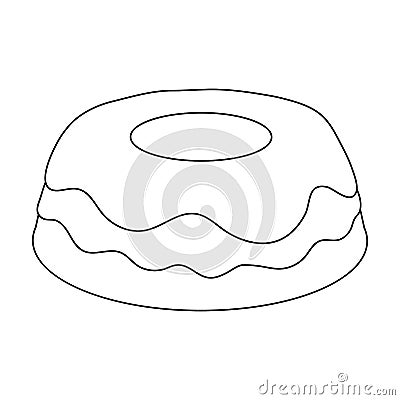 Cake icon in outline style isolated on white background. Cakes symbol Vector Illustration