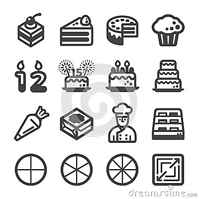 Cake icon set Vector Illustration