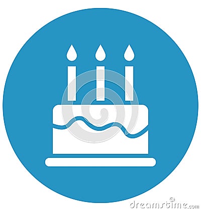 Cake Isolated Vector icon that can be easily modified or edit Vector Illustration