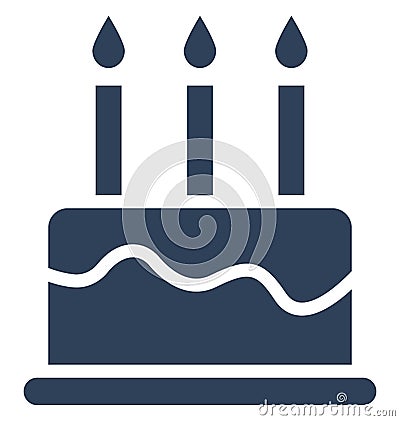 Cake Isolated Vector icon that can be easily modified or edit Vector Illustration