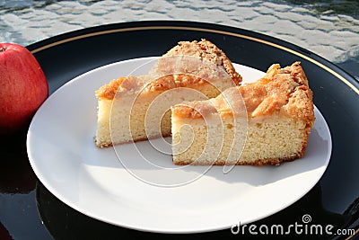 Cake with James Grieve apples Stock Photo