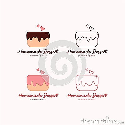 Cake Logo, Dessert and Bakery Logo, Sign, Icon, Simple Logo, Vector Design Vector Illustration